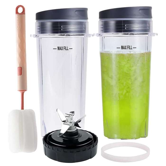 Replacement Parts for Nutri Ninja, 6 Fin Blender Blade and Cups Set
