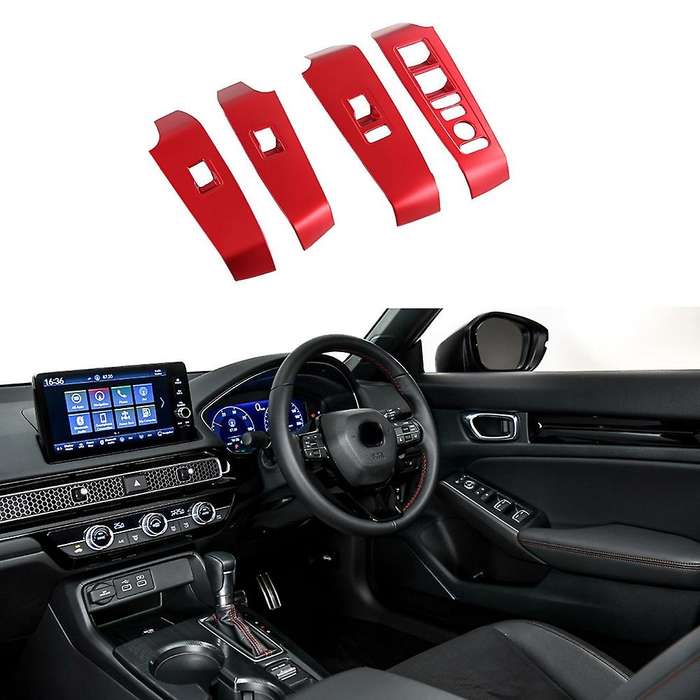 For Honda Civic 2022 + Rhd Car Red Window Glass Lift Armrest Panel