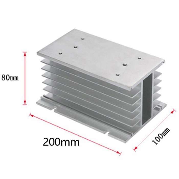 Ssr Single-phase Solid State Relay Radiator 80x100x200mm Aluminum