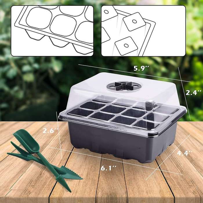 Starter Tray Kit with Dome and Base Greenhouse Grow Trays Propagator