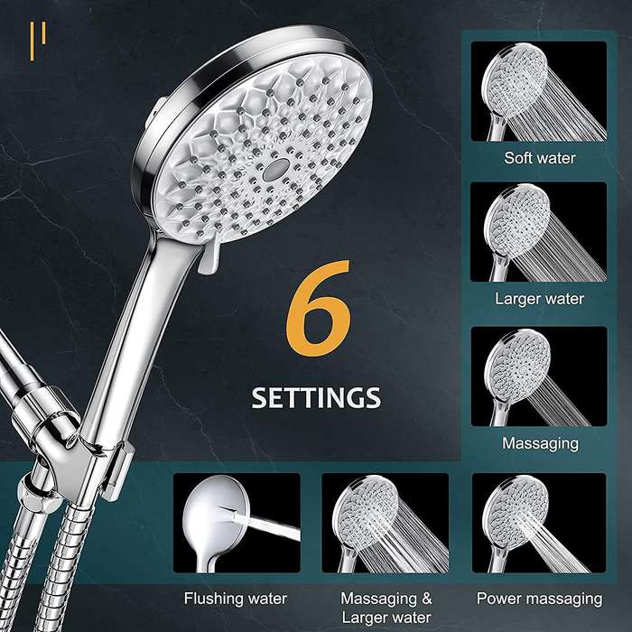 Shower Head with 59inch Hose,high Pressure Hand Held Showerhead