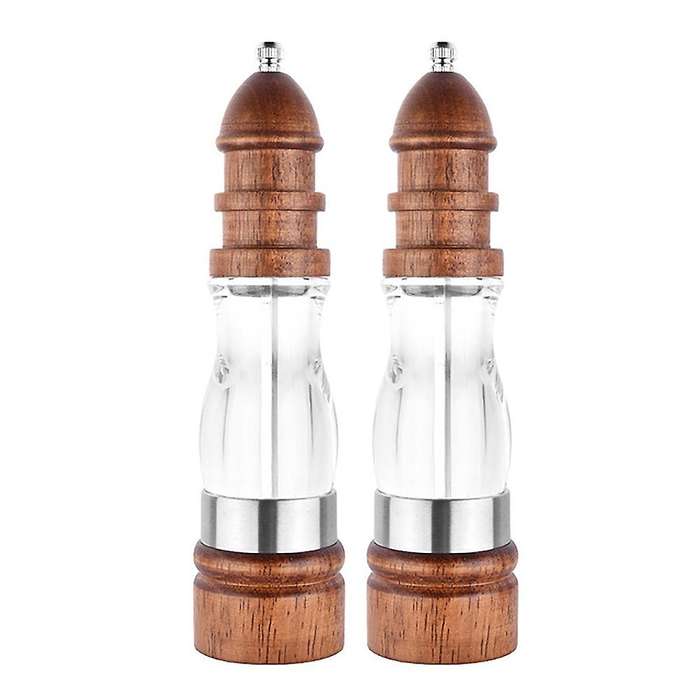 2pcs Wooden Salt and Pepper Grinder Set Adjustable Coarseness