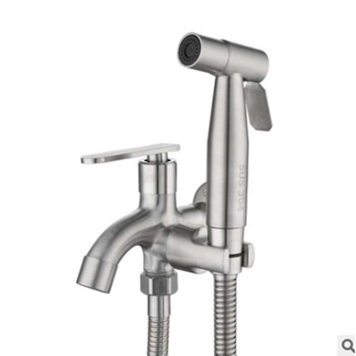 Bidet Spray Set 2 Way Tap Faucet Bathroom Toilet Hose Water Tap