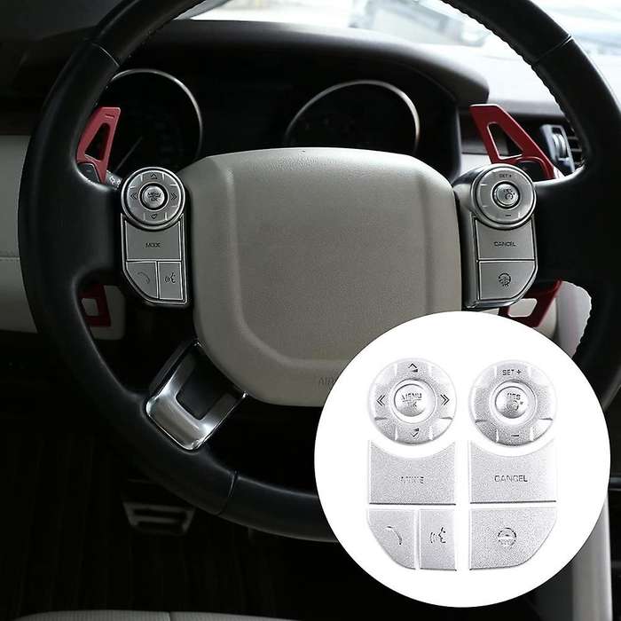 Steering Wheel Button Patch Cover for Land Rover Discovery 5, Silver