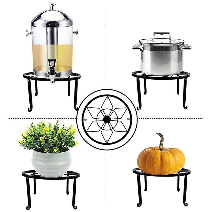4 Pack Metal Plant Stands for Flower Pot, Heavy Duty Potted Holder