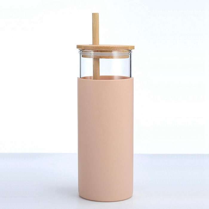 16oz High Borosilicate Glass Silicone Sleeve (orange & Black)