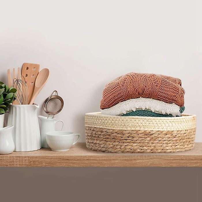 3pcs Rattan Wicker Basket Tray Set for Organizing Wicker Fruit Basket