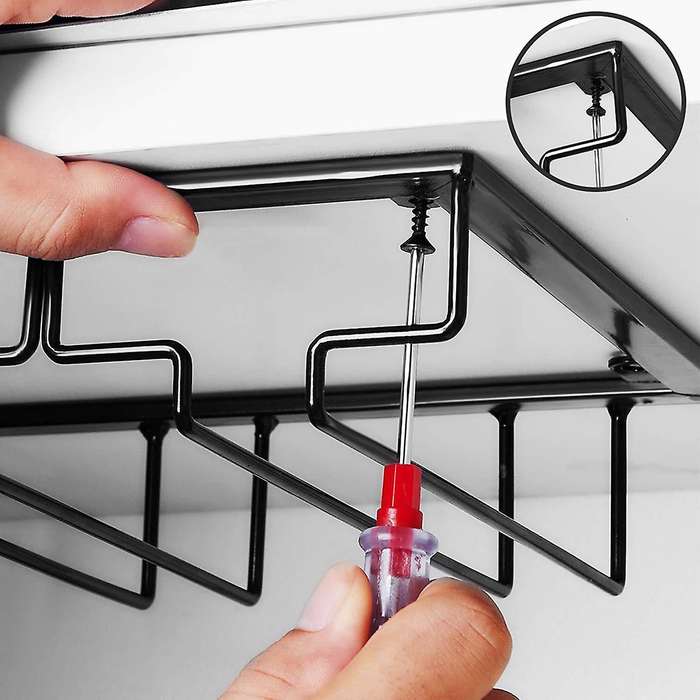 2 Pcs Wine Goblet Holder Wine Glass Holder 3 Rows Of Wine Glass Hooks