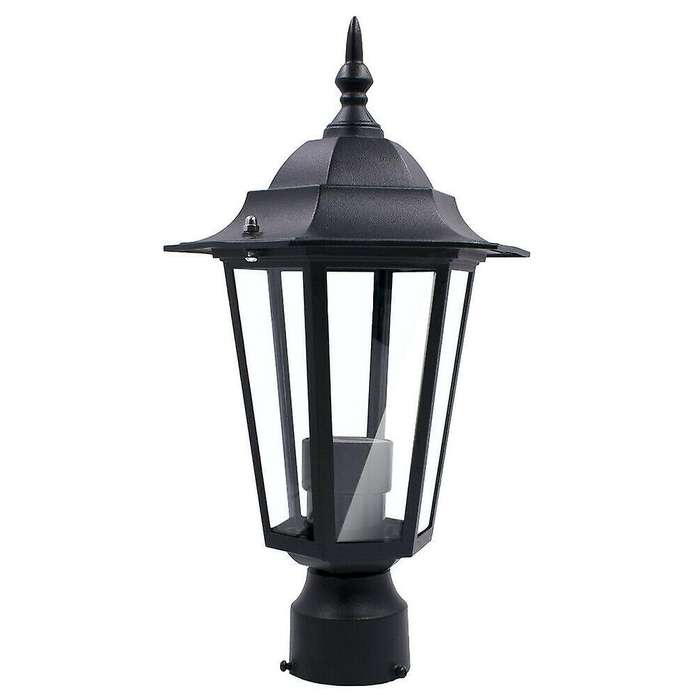 Post Pole Light Outdoor Garden Patio Driveway Yard Lantern Lamp Black