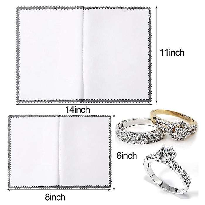 8pcs Large Jewelry Cleaning Cloths,11x14inch and 6x8inch (dark Gray)
