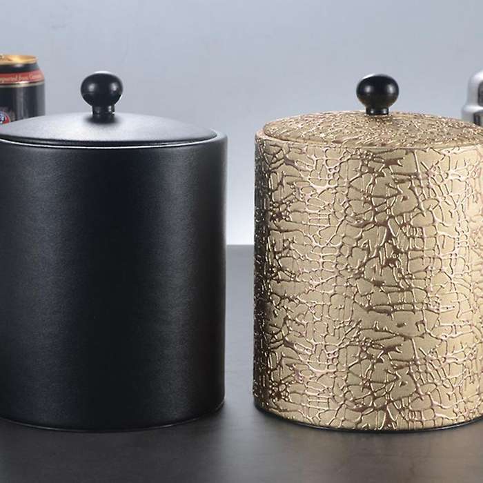 1.3l Stainless Steel Ice Bucket Leather Ice Bucket European Style, A
