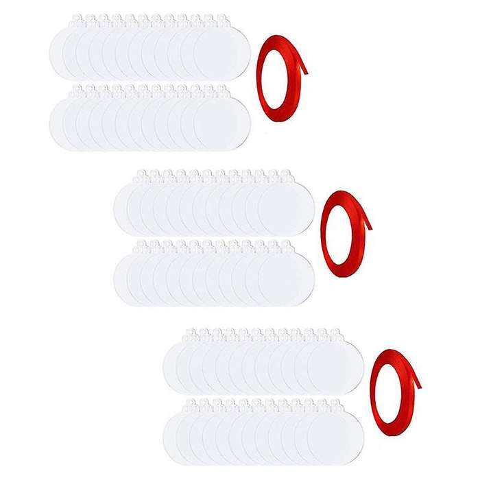 75 Pieces Acrylic Christmas Ornaments Red Ribbon for Decoration Tag