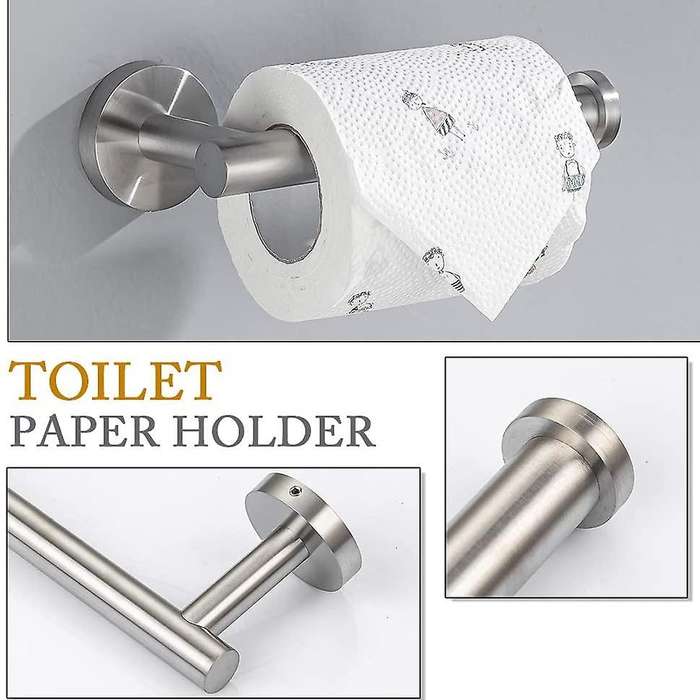 Bathroom Hardware Set Stainless Steel Towel Ring Toilet Paper Holder