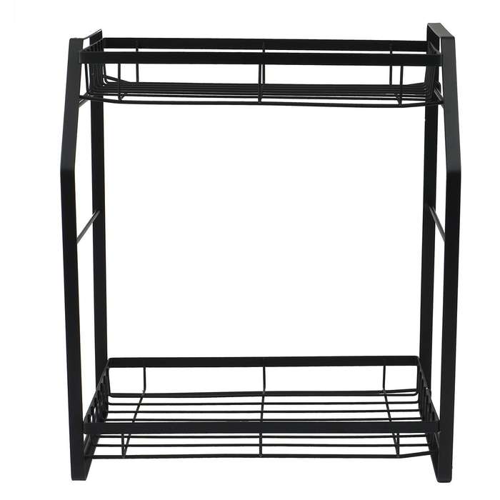 Spice Holder, 2 Tier Spice Rack Storage Rack for Seasoning Jars,black