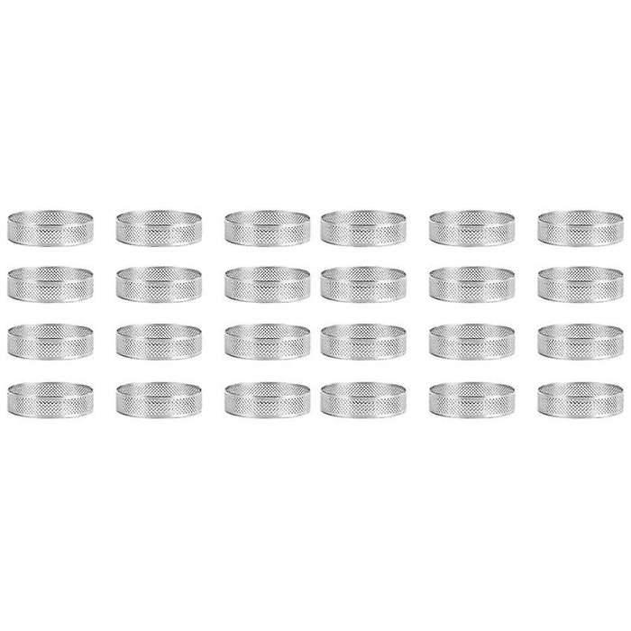 12 Pack Stainless Steel Tart Rings,perforated Cake Mousse Ring, 6cm