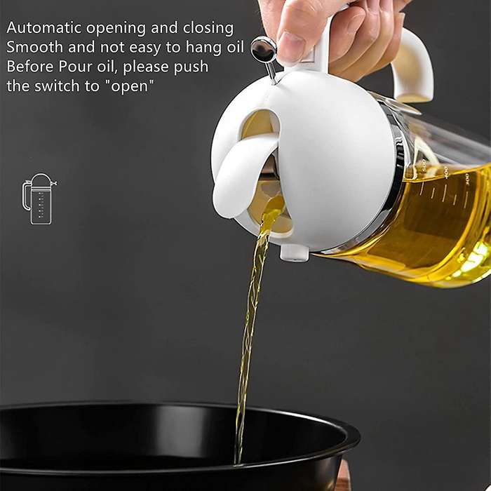 Vinegar Oil Dispenser Glass Oil Bottle for Cooking,salad,bbq,blue