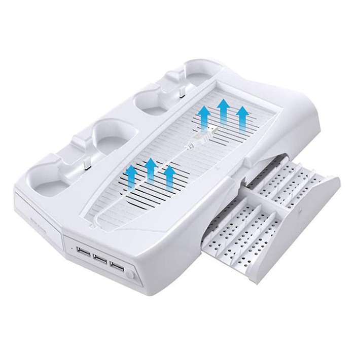 Game Host Cooling Fan Charging Station Dual Controller Charger