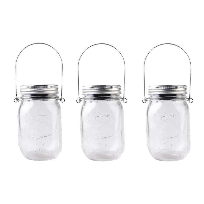 Solar Mason Lights- 3 Pieces 20 Led Solar Lantern (colorful-light)