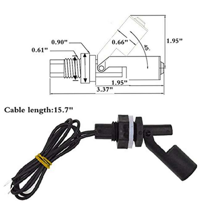 12 Pieces Side Mounted Horizontal Float Switch Water Level Sensor