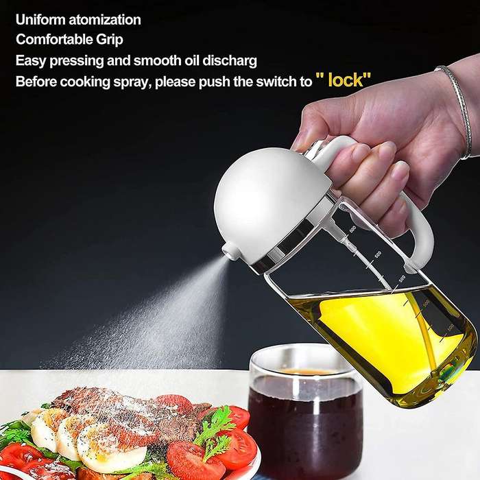 Vinegar Oil Dispenser Glass Oil Bottle for Cooking,salad,bbq,white