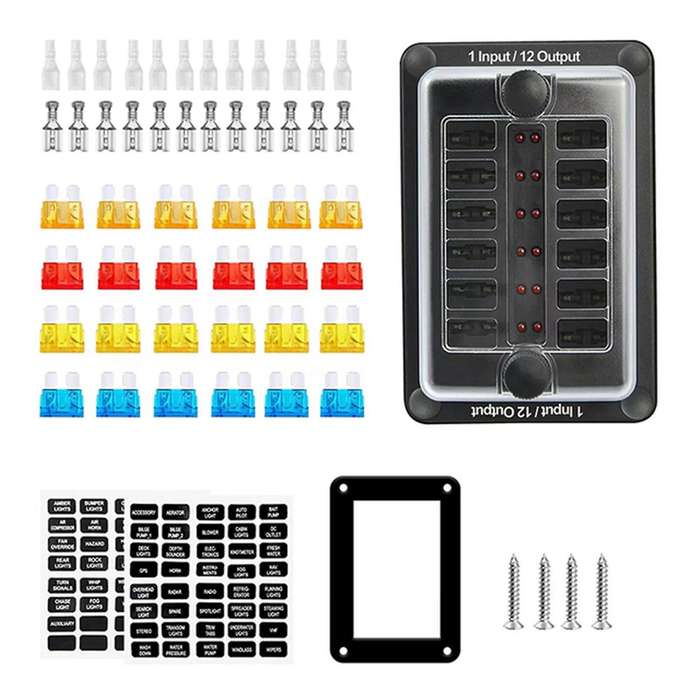 100a 12-way 1-in 12-out Ato Atc Fuse Vehicle Waterproof Fuse Box