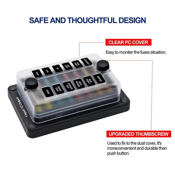 100a 12-way 1-in 12-out Ato Atc Fuse Vehicle Waterproof Fuse Box