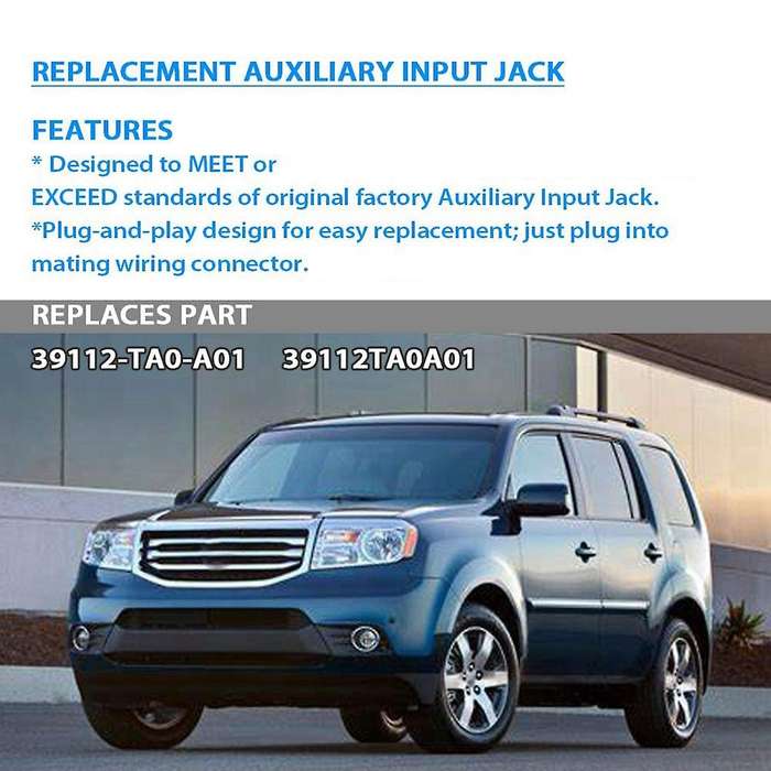 Aux Port Replacement, for Honda Pilot Accord Ex Ex-l Honda Accord Lx
