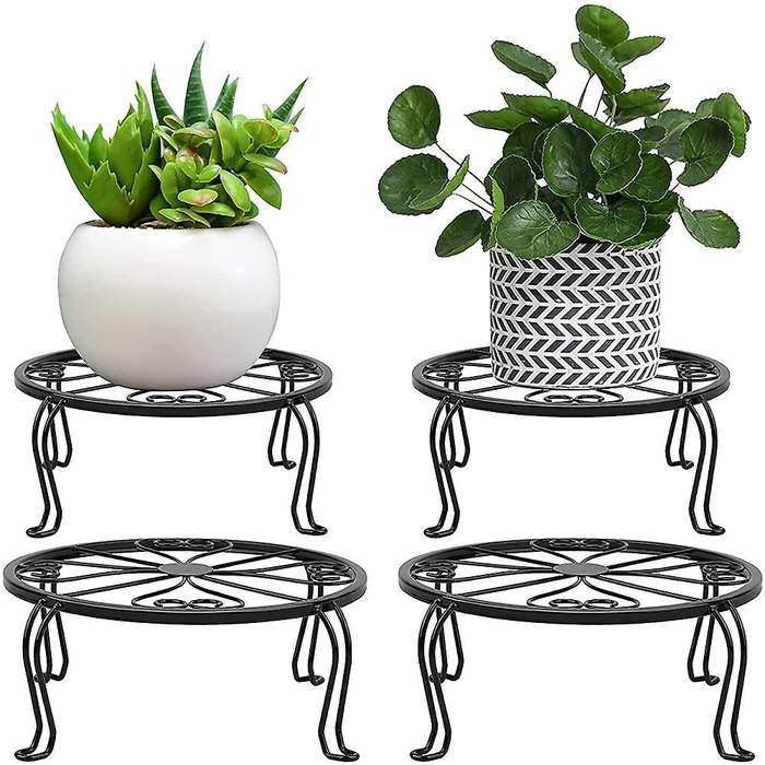 Metal Stand 4 Pack, Indoor Outdoor Plant Stand for 9 In Flower Pot