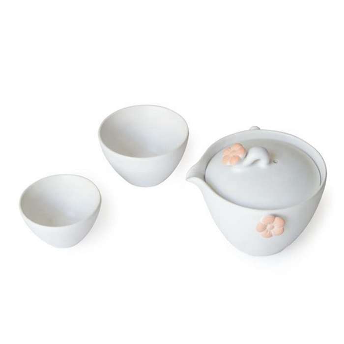 1 Teapot 2 Cups for Female Ceramic Kung Fu Blossom Home Teaware C