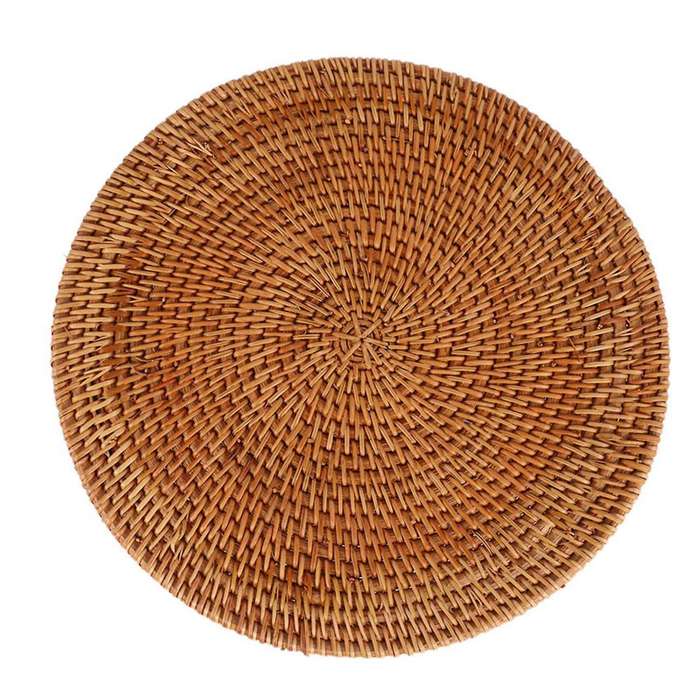 Rattan Storage Tray,round Basket with Handle,food Breakfast Display L