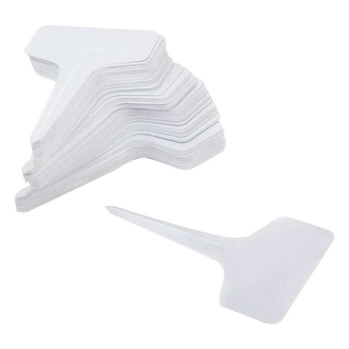 600pcs Plastic T-type Plant Tags Labels White Markers 6x10cm
