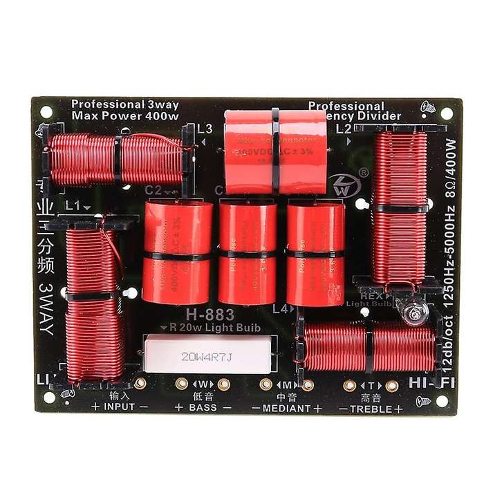 400w 3 Way Divider Hifi Tweeter Woofer Speaker Crossover 1250h/5000hz