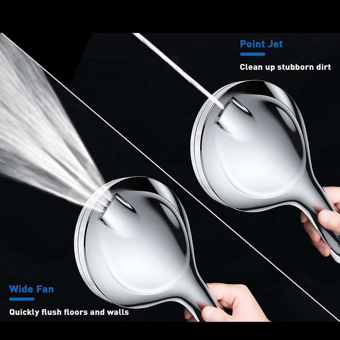 5.04 Inch Detachable Showerhead Set with Stainless Steel Hose