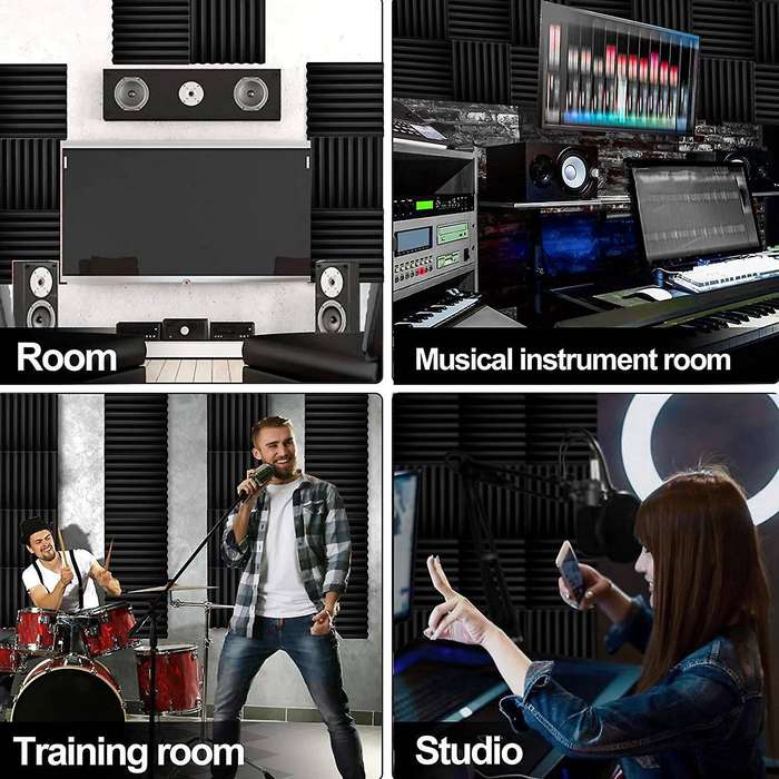 12pack Soundproof Foam Panels,2x12x12inch, for Decreasing Noise