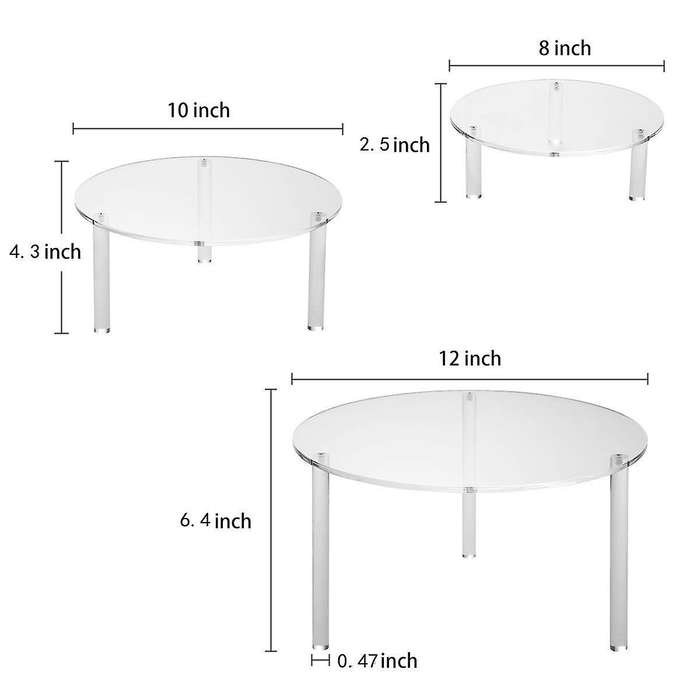 3 Layers Acrylic Bakeware Transparent Wedding Birthday Cake Stand