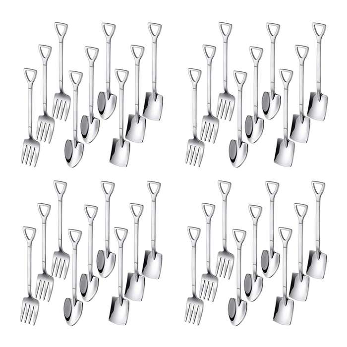 36 Pieces Shovel Spoon Fork Shovel Coffee Spoon Shovel Handle Spoon