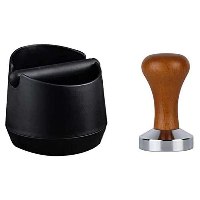Espresso Knock Box and Coffee Tamper for Easy Coffee Ground Disposa