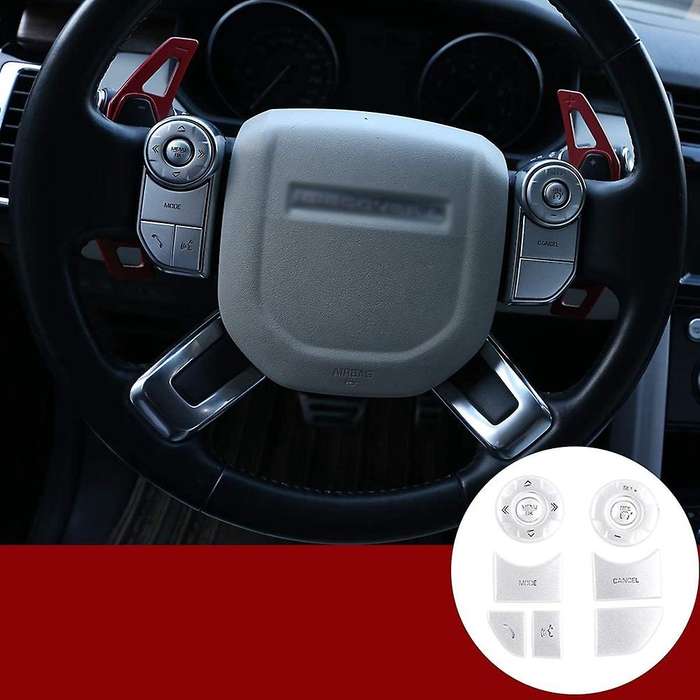 Steering Wheel Button Cover for Discovery 5, without Heating, Silver