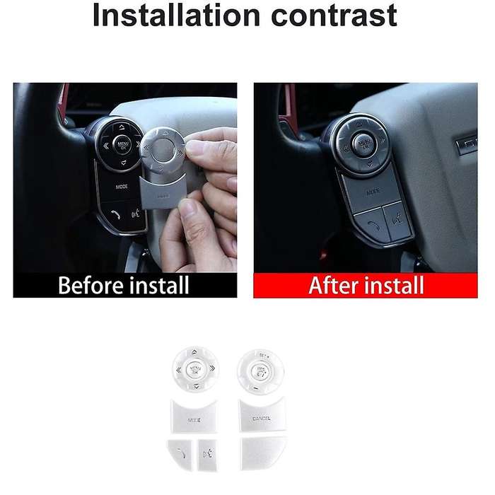 Steering Wheel Button Cover for Discovery 5, without Heating, Silver