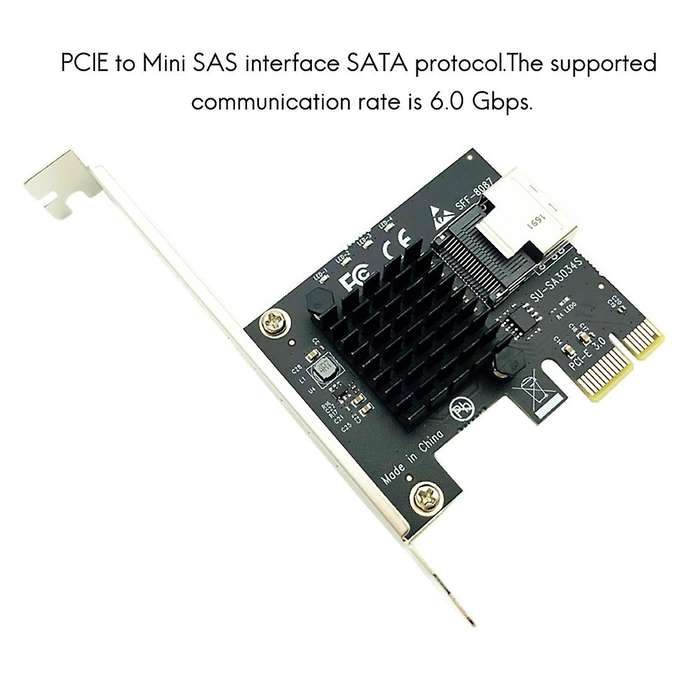 Pcie Riser Card Pcie 1x to Sas Sff-8087 Hard Drive for Chia Mining