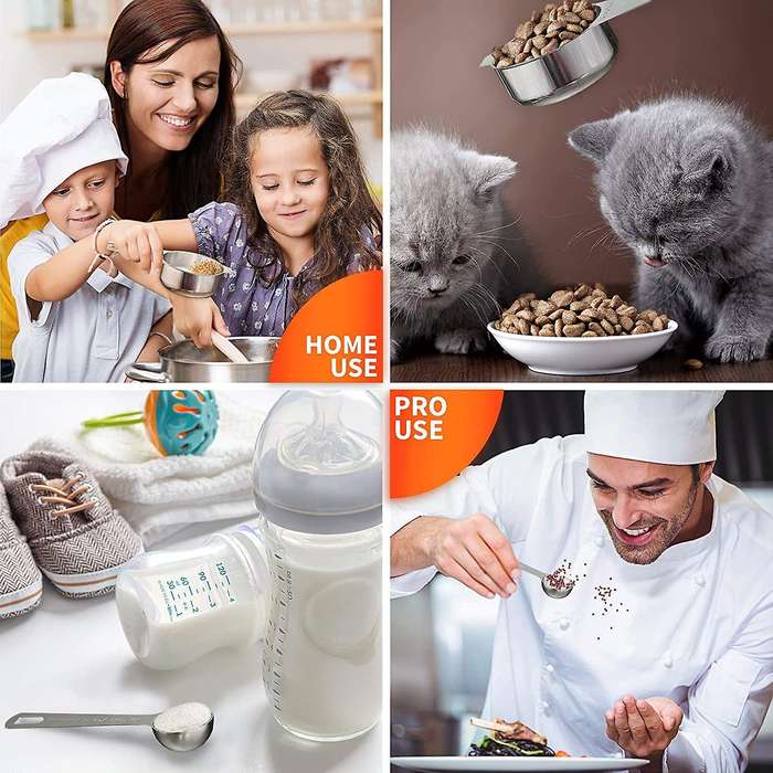 Stainless Steel Measuring Cups and Spoons Set Of 14 Pieces,portable