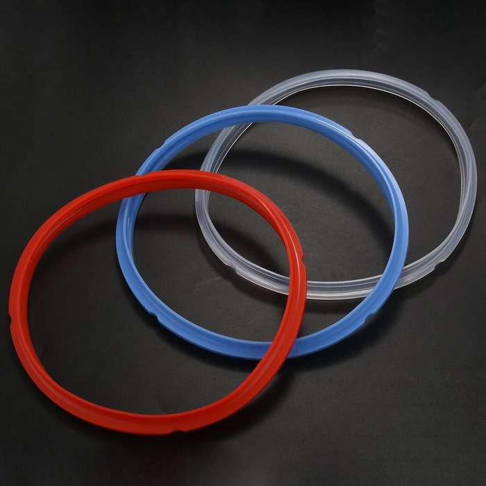 Silicone Sealing Ring, Red, Blue and Transparent White, Pack Of 12