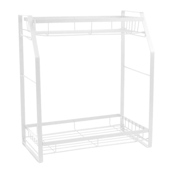 Spice Holder, 2 Tier Spice Rack Storage Rack for Seasoning Jars,white