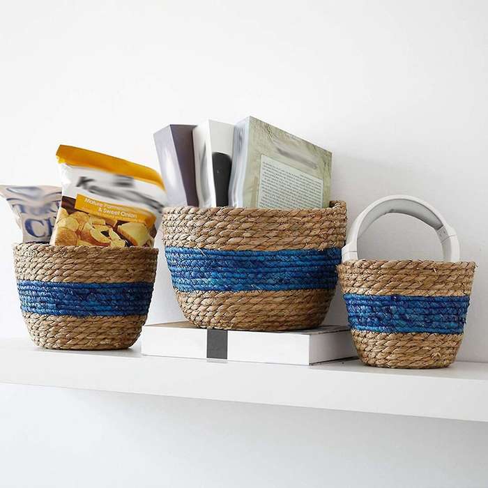 3pcs Seagrass Planter Basket Indoor Outdoor Hand Woven Storage