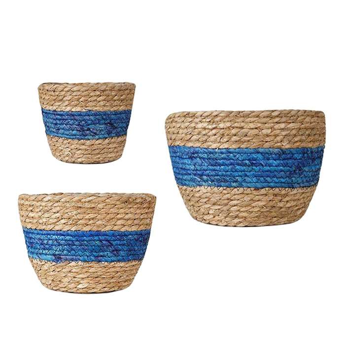 3pcs Seagrass Planter Basket Indoor Outdoor Hand Woven Storage