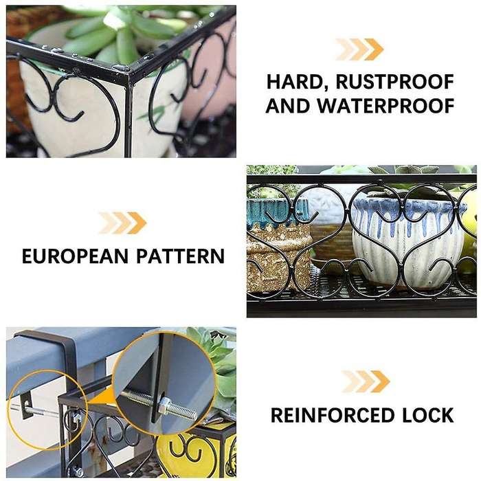 Hanging Railing Planter Iron Railing Basket Balcony Flower Pot Holder