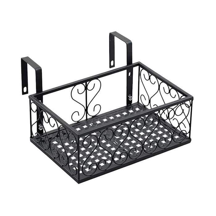 Hanging Railing Planter Iron Railing Basket Balcony Flower Pot Holder