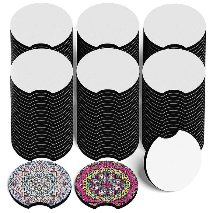 Car Coasters Blanks for Thermal Sublimation Diy Crafts Cup Holders