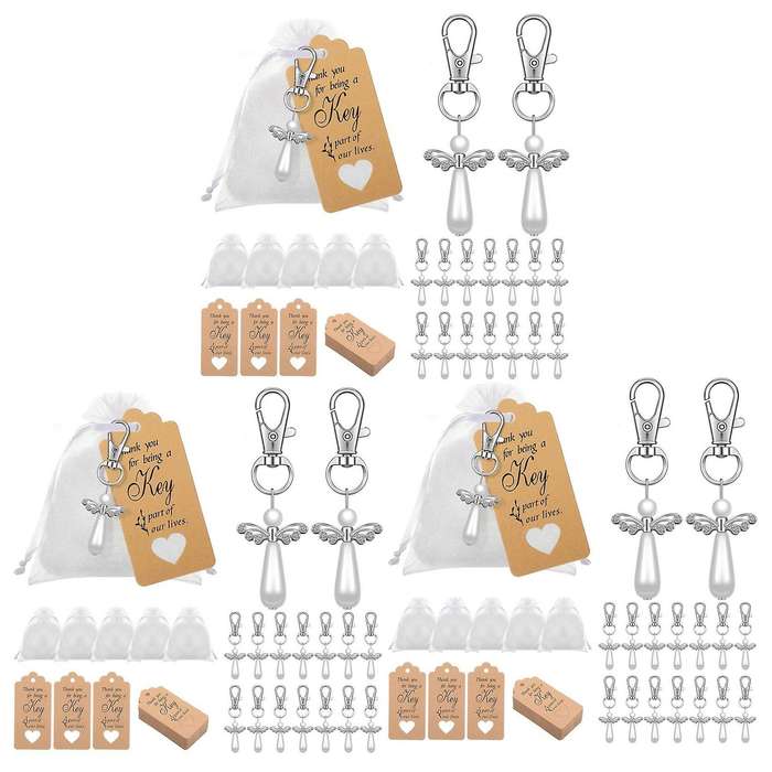 20pcs Thank You Gift Angel Keychains for Baby Birthday Giveaway