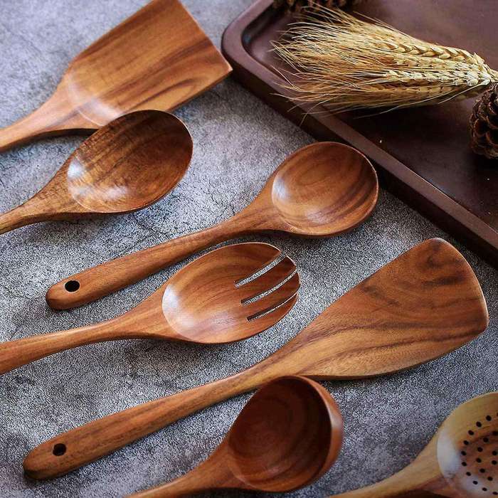 Wooden Non-stick Kitchen Pan Toolset 7 Pcs Set,kitchen Utensils